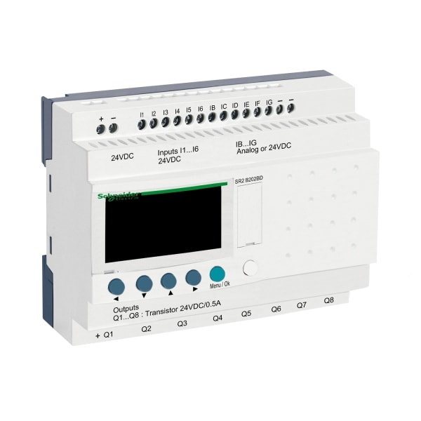 SCHNEIDER ELECTRIC - Zelio Logic Kompakt, 12E/8A, 24V DC, Uhr, Display