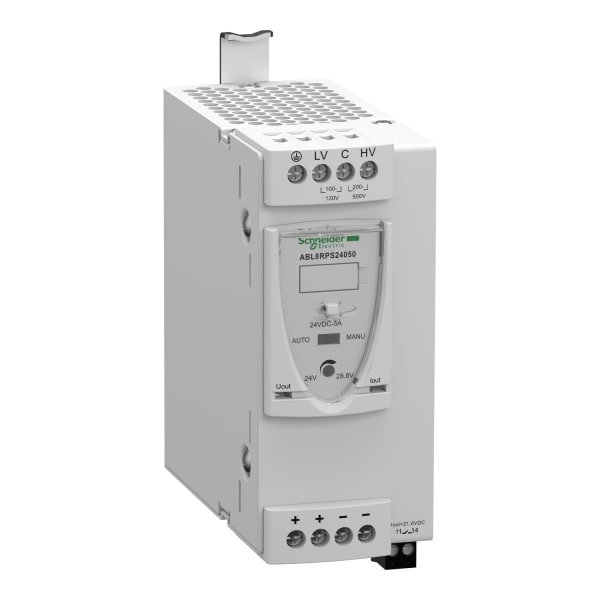 SCHNEIDER ELECTRIC - Spannungsversorgung ABL8, Universal, 1-/2-phasig, 100-500VAC, 24VDC, 5A, 120W