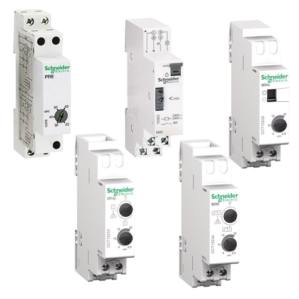 SCHNEIDER ELECTRIC - Elektronischer Treppenlichtzeitschalter MINs, 0,5, 20min. , Vorwarnfunktion
