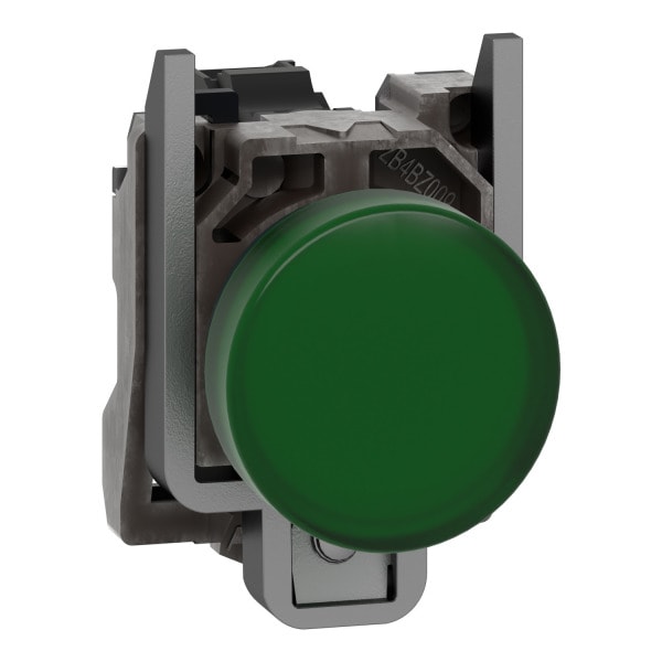SCHNEIDER ELECTRIC - Leuchtmelder, XB4, Metall, 22mm, grün, LED, glatte Kalotte, SK, 24VACDC