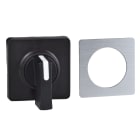 SCHNEIDER ELECTRIC - Betätigungselement 45x45mm, silberfarben- Knebel, schwarz, zum Gravieren