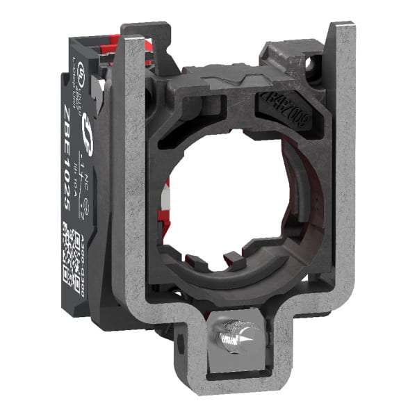 SCHNEIDER ELECTRIC - Hilfsschalterblock+Befestigungsflansch, XB4, Metall, 22mm, 30mm, 1Ö, Spring Clamp