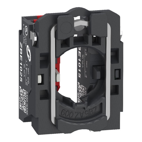 SCHNEIDER ELECTRIC - Hilfsschalterblock+Befestigungsflansch XB5, Kstst, 22mm, 30mm, 1S+1Ö, Spring Clamp