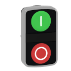 SCHNEIDER ELECTRIC - Doppeldrucktaster Frontelement XB4, Metall, 22mm, grün, rot, I/O, tastend