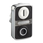 SCHNEIDER ELECTRIC - Doppeldrucktaster Frontelement XB4, Metall, 22mm, schwarz, weiß, I/O, bel.