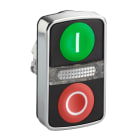 SCHNEIDER ELECTRIC - Doppeldrucktaster Frontelement XB4, Metall, 22mm, grün, rot, I/O, beleuchtet