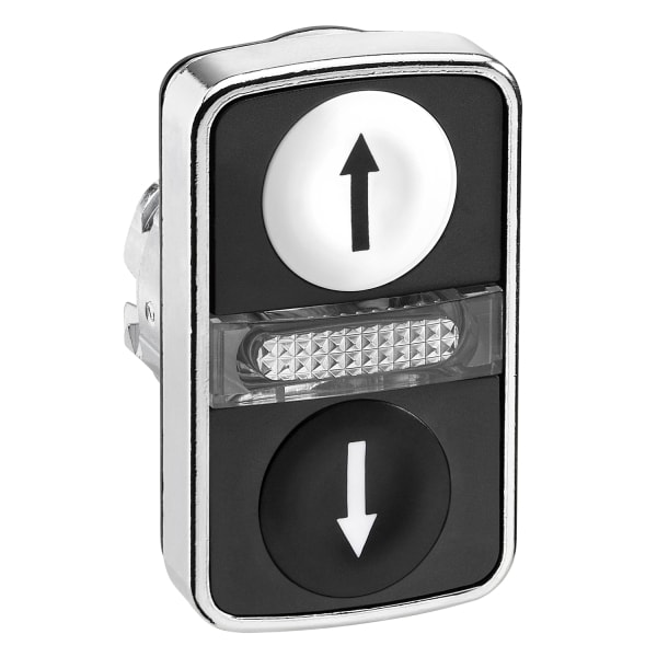 SCHNEIDER ELECTRIC - Doppeldrucktaster Frontelement XB4, Metall, 22mm, ssw-ws, Pfeil ob/unt, bel.
