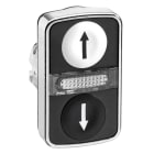 SCHNEIDER ELECTRIC - Doppeldrucktaster Frontelement XB4, Metall, 22mm, ssw-ws, Pfeil ob/unt, bel.