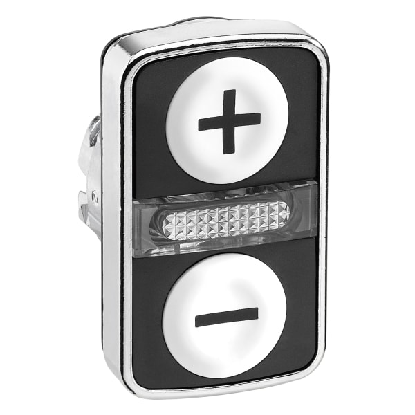 SCHNEIDER ELECTRIC - Doppeldrucktaster Frontelement XB4, Metall, 22mm, weiß, Plus/Minus, beleuchtet