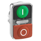 SCHNEIDER ELECTRIC - Doppeldrucktaster Frontelement XB4, Metall, 22mm, grün, rot vorst., I/O, bel.