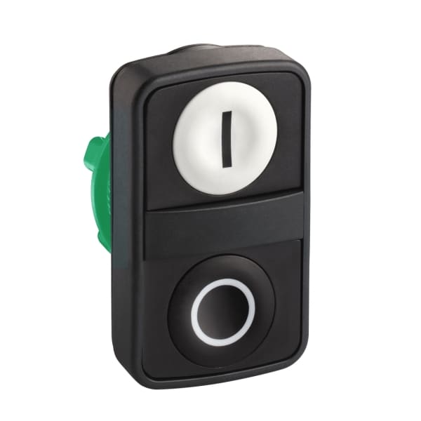 SCHNEIDER ELECTRIC - Doppeldrucktaster Frontelement XB5, Kunststoff, 22mm,sw-ws, I/O, tastend