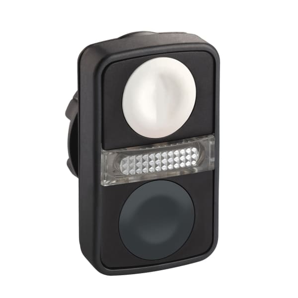 SCHNEIDER ELECTRIC - Doppeldrucktaster Frontelement XB5, Kunststoff, 22mm, weiß, schwarz, beleuchte