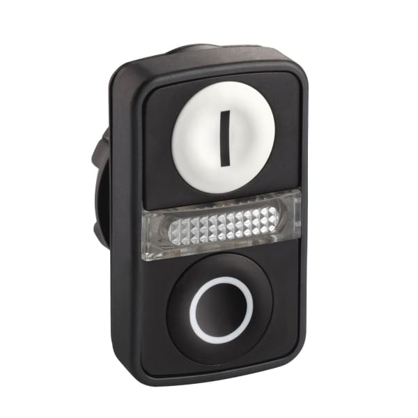 SCHNEIDER ELECTRIC - Doppeldrucktaster Frontelement XB5, Kunststoff, 22mm, weiß, schwarz, O/I, bel