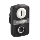 SCHNEIDER ELECTRIC - Doppeldrucktaster Frontelement XB5, Kunststoff, 22mm, weiß, schwarz, O/I, bel