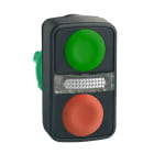 SCHNEIDER ELECTRIC - Doppeldrucktaster Frontelement XB5, Kunststoff, 22mm, grün, rot, beleuchtet