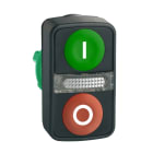 SCHNEIDER ELECTRIC - Doppeldrucktaster Frontelement XB5, Kunststoff, 22mm, grün, rot, I/O, beleucht
