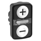 SCHNEIDER ELECTRIC - Doppeldrucktaster Frontelement XB5, Kunststoff, 22mm, weiß, Plus/Minus, beleuc