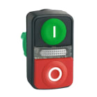 SCHNEIDER ELECTRIC - Doppeldrucktaster Frontelement XB5, Kunststoff, 22mm, grün, rot vorst., I/O, bel