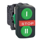 SCHNEIDER ELECTRIC - Dreifachdrucktaster, XB5, Kunstst., gn I, rot STOP, gn II, 22mm, tast, 1S+1Ö+1S