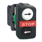 SCHNEIDER ELECTRIC - Dreifachdrucktaster weiß flach/rot vorstehend/schwarz flach Ø22 1S+1Ö+1S