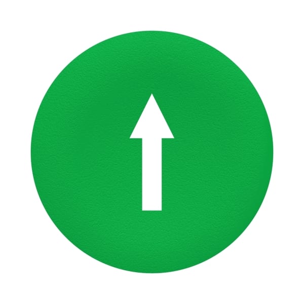 SCHNEIDER ELECTRIC - Schutzkappe grün mit Beschriftung Pfeil für rechteckigen Doppeldrucktaster Ø22