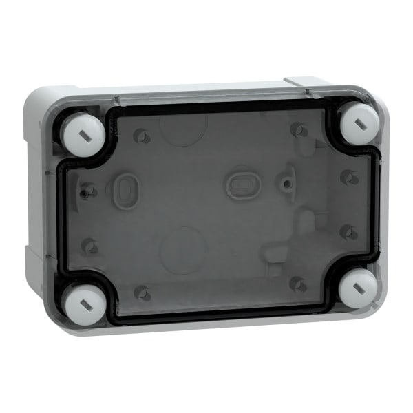 SAREL - PC-Geh. IP66 IK08 RAL7035 In.H125B80T65Auß.H138B93T72 transp. Abdeckung H20