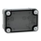SAREL - PC-Geh. IP66 IK08 RAL7035 In.H125B80T65Auß.H138B93T72 transp. Abdeckung H20