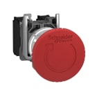SCHNEIDER ELECTRIC - Not-Aus/Not-Halt-Schalter, XB4, Metall, 22mm, rot, Pilz 40mm, Drehentrieg., 2Ö