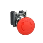 SCHNEIDER ELECTRIC - Not-Aus/Not-Halt-Schalter, XB4, Metall, 22mm, rot, Pilz 40mm, Drehentrie., 1S+1Ö