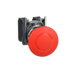 SCHNEIDER ELECTRIC - Not-Aus/Not-Halt-Schalter, XB4, Metall, 22mm, rot, Pilz 40mm, Zugentrieg., 1S+1Ö
