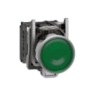 SCHNEIDER ELECTRIC - Leuchtdrucktaster, XB4, Metall, 22mm, grün, LED, glatte Kalotte, 1S+1Ö, 24VACDC