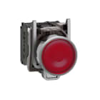 SCHNEIDER ELECTRIC - Leuchtdrucktaster, XB4, Metall, 22mm, rot, LED, glatte Kalotte, 1S+1Ö, 24VACDC