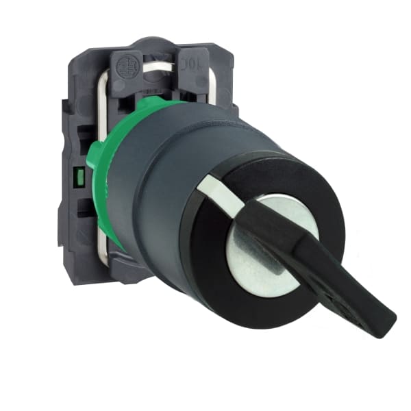 SCHNEIDER ELECTRIC - Schlüsselschalter, XB5, Kunststoff, sw, 2 Stell., 22mm, rastend, Ronis 455, 1S