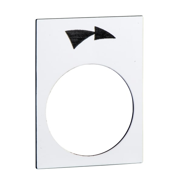 SCHNEIDER ELECTRIC - Bezeichnungsschild, 30x40mm, weiß, Drehwerk rechts, langsam-schnell