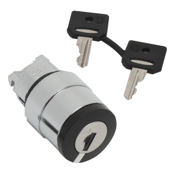 SCHNEIDER ELECTRIC - Schlüsselschalter, Frontelement, Harmony XB4, Metall, 22mm, schwarz, 3 Stellungen, rastend, Ronis 458A
