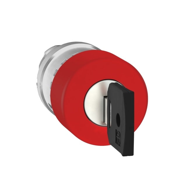 SCHNEIDER ELECTRIC - Not-Aus/Not-Halt-Schalter Frontelement XB4, Metall, 22mm, rot, Pilz 30mm, Schlüsselentr