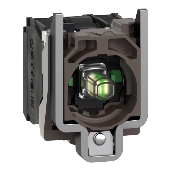 SCHNEIDER ELECTRIC - Hilfsschalterblock mit Befestigungsflansch, Harmony XB4, Metall, weiß, universelle LED, 2S, 230-240V AC