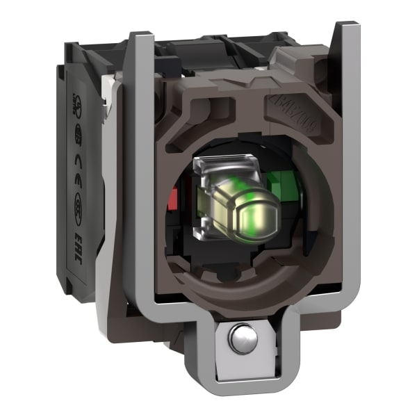 SCHNEIDER ELECTRIC - Hilfsschalterblock+Befestigungsflansch, XB4, Metall, weiß, LED, 1S+1Ö, 230-240VAC