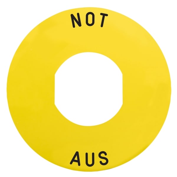 SCHNEIDER ELECTRIC - Schild Ø60 für Not-Halt/Not-Aus-Taster, NOT-AUS/Logo ISO13850