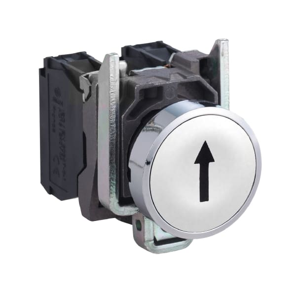 SCHNEIDER ELECTRIC - Drucktaster, XB4, Metall, 22mm, weiß, Pfeil oben, tastend, SK, 1S