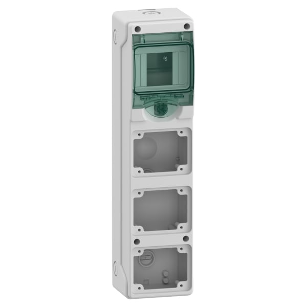 SCHNEIDER ELECTRIC - Kaedra-Minigehäuse, für Steckdosen, 98x392mm, 4 Module, 3 Öffnungen