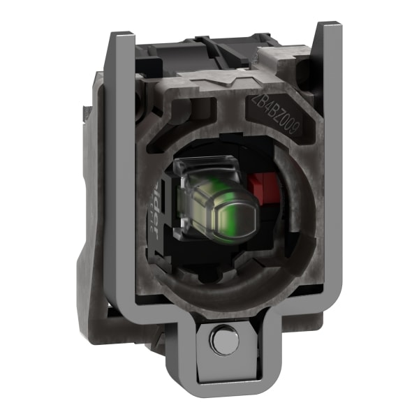 SCHNEIDER ELECTRIC - Hilfsschalterblock+Befestigungsflansch, XB4, Metall, weiß, LED, 1Ö, 24VACDC
