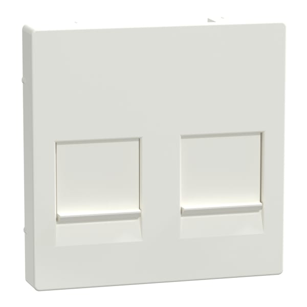 MERTEN - Zentralpl. f. Modular Jack 2fach m. Staubschutzsch., polarweiß glänzend, Sys. M
