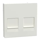 MERTEN - Zentralpl. f. Modular Jack 2fach m. Staubschutzsch., polarweiß glänzend, Sys. M