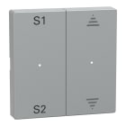 MERTEN - Wippen für Taster-Modul 2fach (Szene1/2, Pfeile Auf/Ab), aluminium, System M