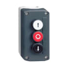 SCHNEIDER ELECTRIC - Aufbaugehäuse XALD, Kstst, dgr, 3 Drucktaster, O, Pfeile Auf-Ab, 2S+1Ö