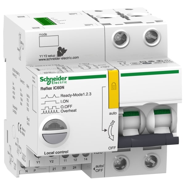 SCHNEIDER ELECTRIC - Reflex iC60N Ti24 25A 2P B, Fernschaltbarer Leitungsschutzschalter