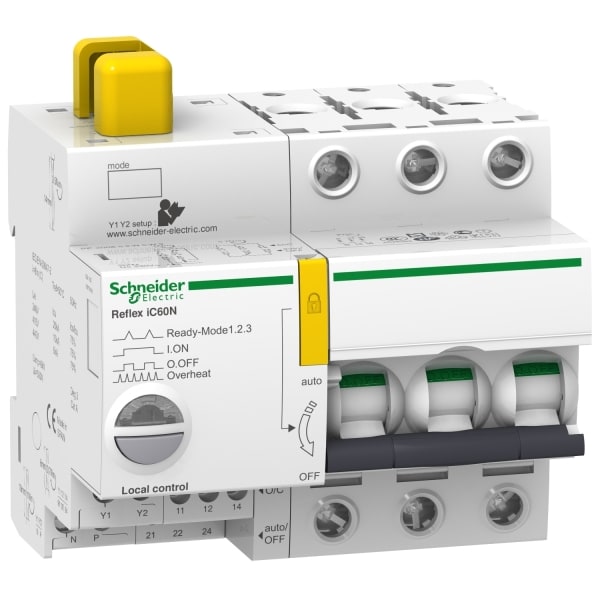 SCHNEIDER ELECTRIC - Reflex iC60N Ti24 16A 3P D, Fernschaltbarer Leitungsschutzschalter