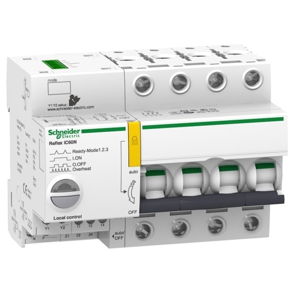 SCHNEIDER ELECTRIC - Reflex iC60N Ti24 25A 4P C, Fernschaltbarer Leitungsschutzschalter