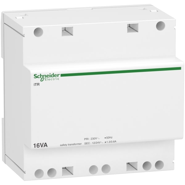 SCHNEIDER ELECTRIC - Sicherheitstransformator iTR, 230V 50-60 Hz, Ausgang 12-24 V, 16VA